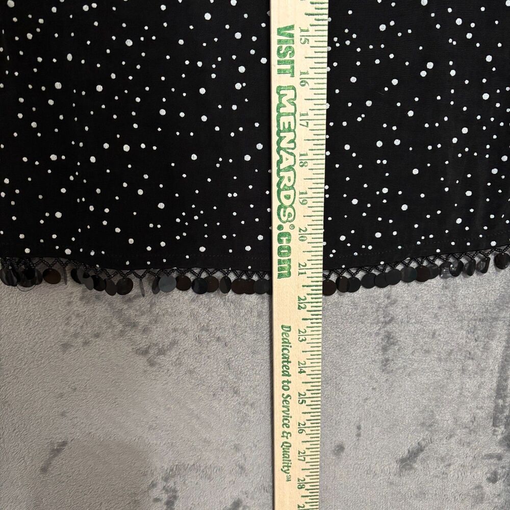 Vintage Ronni Nicole 2pc Knit Shell & Crop Pants Sz 8P Black Polka Dot - Picture 8 of 11
